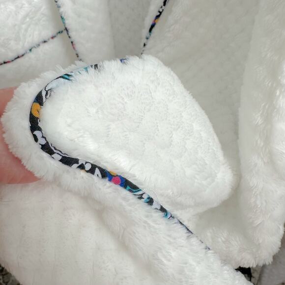 Vera Bradley Plush Fleece Long Spa Bathrobe with Decorative Trim Cozy Comfort - Picture 8 of 10